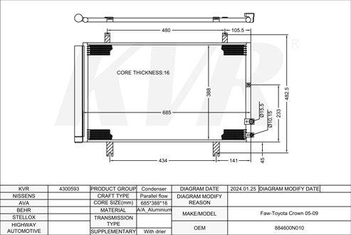 TOYOTA ,2005-09 CONDENSER