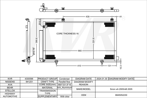 SCION,2005- CONDENSER
