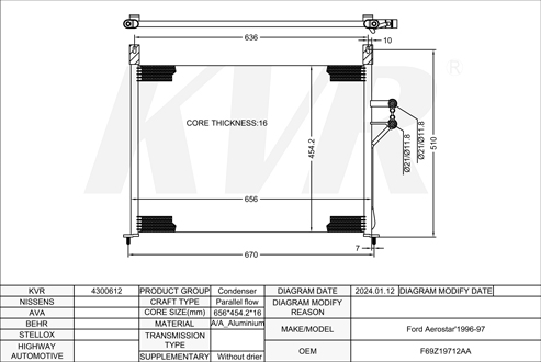 FORD,1996-97 CONDENSER