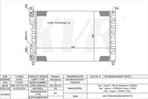 FIAT ESTATE,1996- 178 B5.000 RADIATOR
