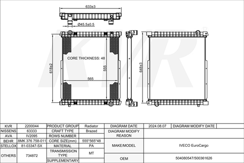 IVECO,1991-2011 F4AE0681E RADIATOR