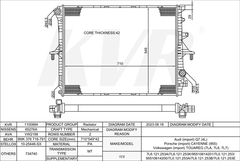 VOLKSWAGEN Closed Off-Road Vehicle,2002-10 CFRA RADIATOR