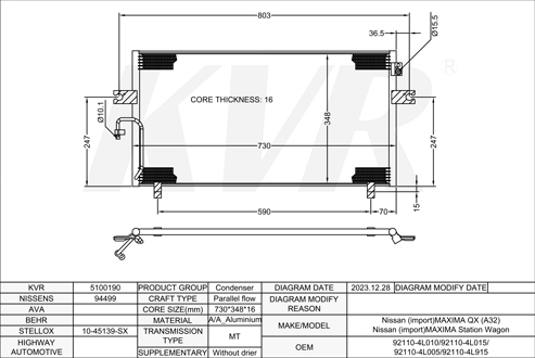 NISSAN SALOON,1994-2000 VQ30DE CONDENSER