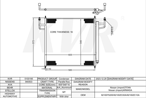 NISSAN PICKUP,2003- VK56DE CONDENSER