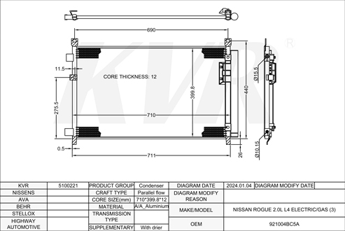 NISSAN,CONDENSER