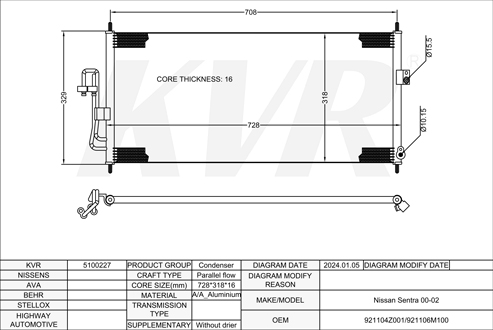 NISSAN,2000-02 CONDENSER