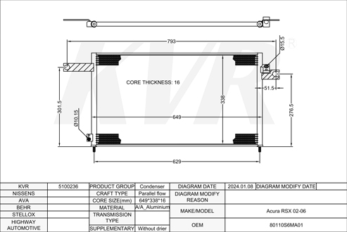 ACURA,2002-06 CONDENSER