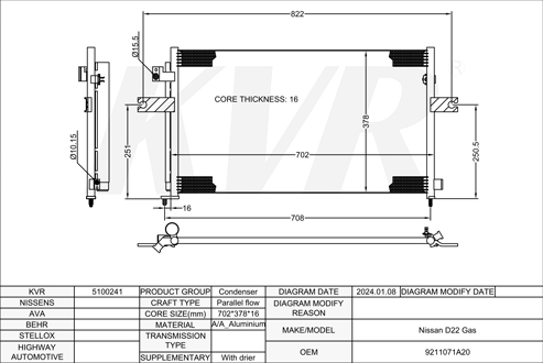 NISSAN,CONDENSER