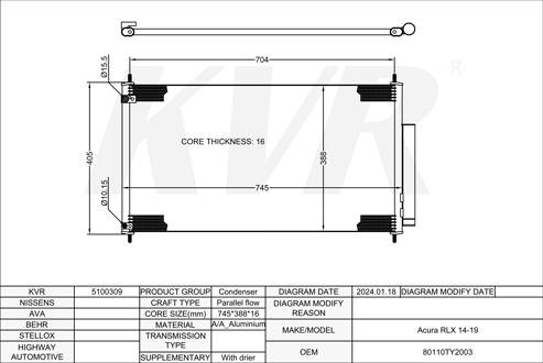 ACURA,2014-19 CONDENSER