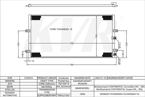 BENTLEY CONVERTIBLE,2006-18 CKHB CONDENSER