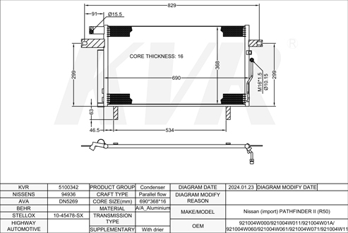 NISSAN Closed Off-Road Vehicle,2000-04 VQ35 CONDENSER