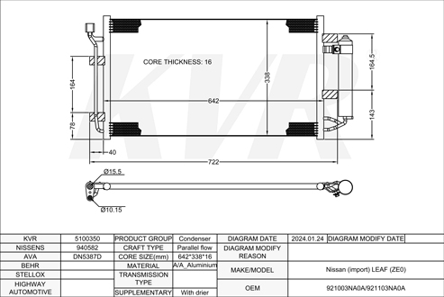 NISSAN HATCHBACK,2010-17 EM61 CONDENSER