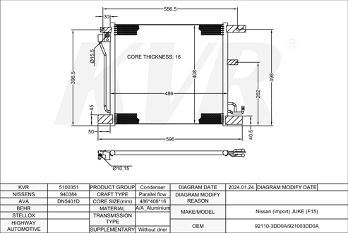NISSAN HATCHBACK,2010- MR16DDT CONDENSER