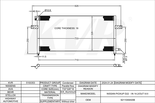 NISSAN,CONDENSER