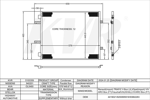 OPEL BOX,2001- M9R 788 CONDENSER