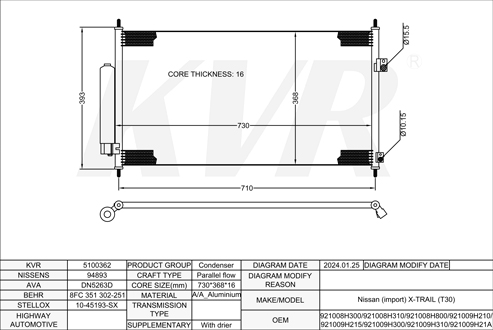 NISSAN SUV,2001-13 YD22ETI CONDENSER