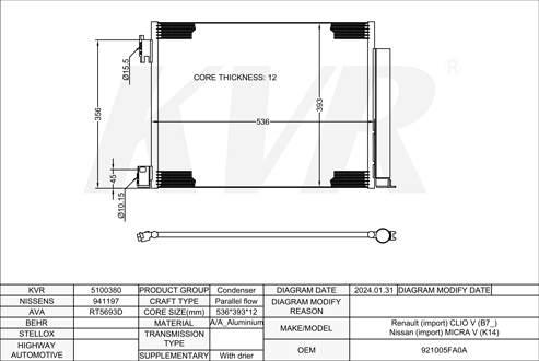 RENAULT HATCHBACK,2019- H4M 632 CONDENSER
