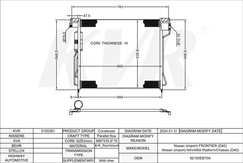 NISSAN PICKUP,2004- YD25DDTi CONDENSER