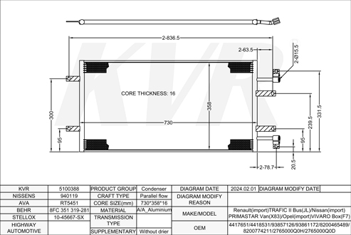 RENAULT BUS,2001- G9U 630 CONDENSER
