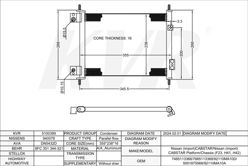 NISSAN Platform/Chassis,,1992-2011 YD25DDTi CONDENSER