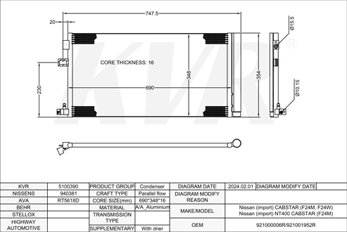 NISSAN Platform/Chassis,2006-13 YD25DDTi CONDENSER