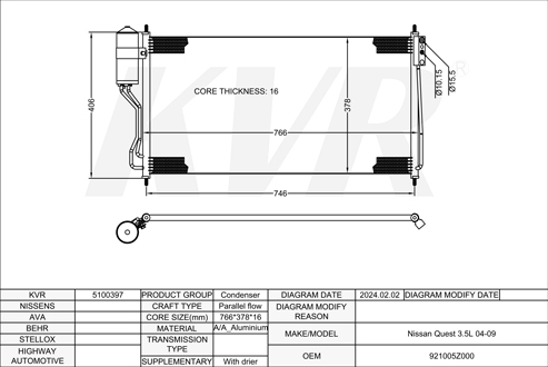 NISSAN,2004-09 CONDENSER