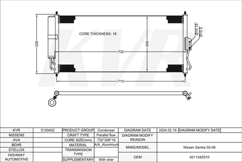 NISSAN,2002-06 CONDENSER