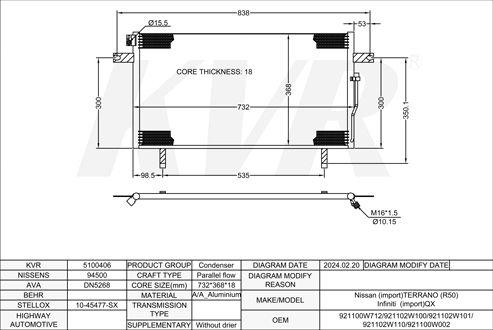 NISSAN Closed Off-Road Vehicle,1995-2004 VG33E CONDENSER