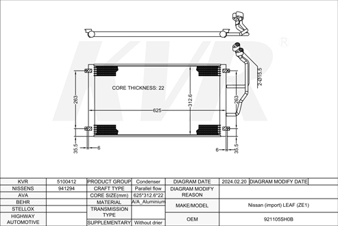 NISSAN HATCHBACK,2017- EM57 CONDENSER