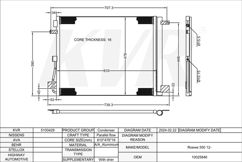 ROEWE,2012- CONDENSER