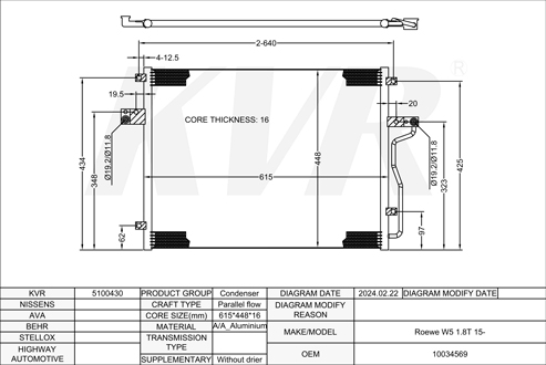 ROEWE,2015- CONDENSER