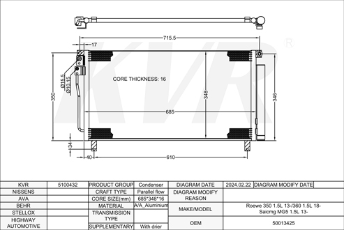 ROEWE,2013- CONDENSER