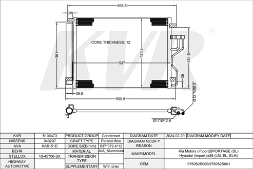 KIA Closed Off-Road Vehicle,2009- D4HA CONDENSER