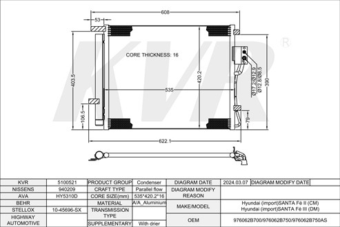 HYUNDAI Closed Off-Road Vehicle,2005- D4HA CONDENSER