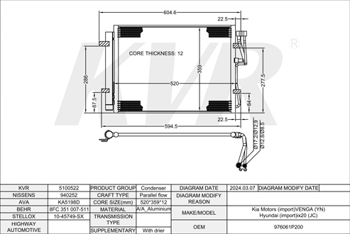 KIA HATCHBACK,2010- D4FB CONDENSER