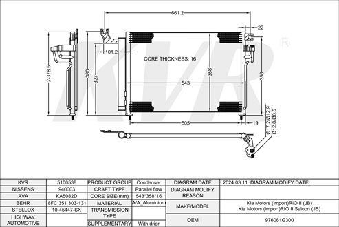 KIA SALOON,2005- D4FA CONDENSER