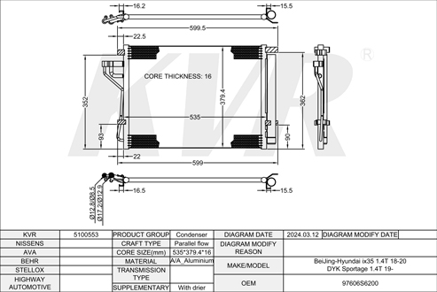 HYUNDAI,2018-20 CONDENSER