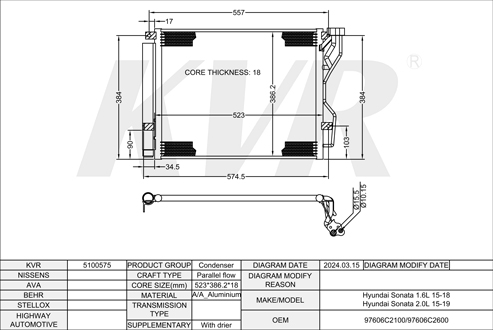 HYUNDAI,2015-19 CONDENSER