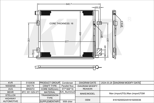 MAN,2005- D 0836 LFL 66 CONDENSER