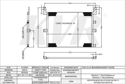 RENAULT,1990- DXi 13 CONDENSER