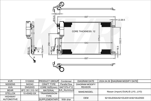 NISSAN Closed Off-Road Vehicle,2007- M9R CONDENSER