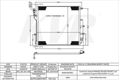 LANDROVER Closed Off-Road Vehicle,2005-13 508PN CONDENSER