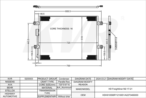 FREIGHTLINER,2017-21 CONDENSER