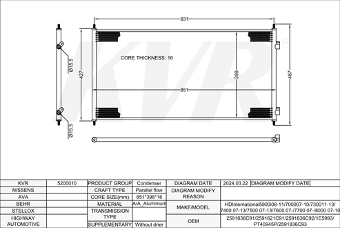 INTERNATIONAL,2011-13 CONDENSER