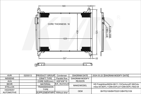 FREIGHTLINER,2004-08 CONDENSER