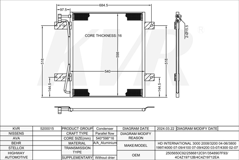 INTERNATIONAL,2004-06 CONDENSER