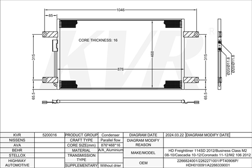 FREIGHTLINER,2008-10 CONDENSER