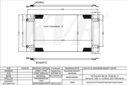 PETERBILT,2008-13 CONDENSER