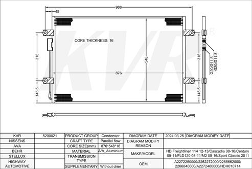 FREIGHTLINER,2008-16 CONDENSER