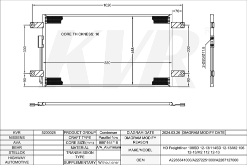FREIGHTLINER,2012-13 CONDENSER